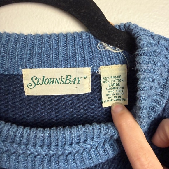 Vintage St. John’s Bay ramie/cotton diamond knit sweater size Large - Picture 5 of 5